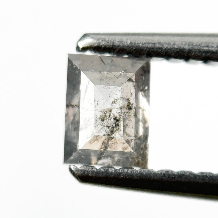 0.44 Ct Baguette Rose Cut Grey Natural Salt and Pepper Diamond