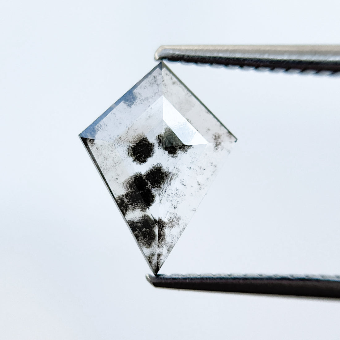 1.07 Ct Kite Rose Cut Grey Natural Salt and Pepper Diamond