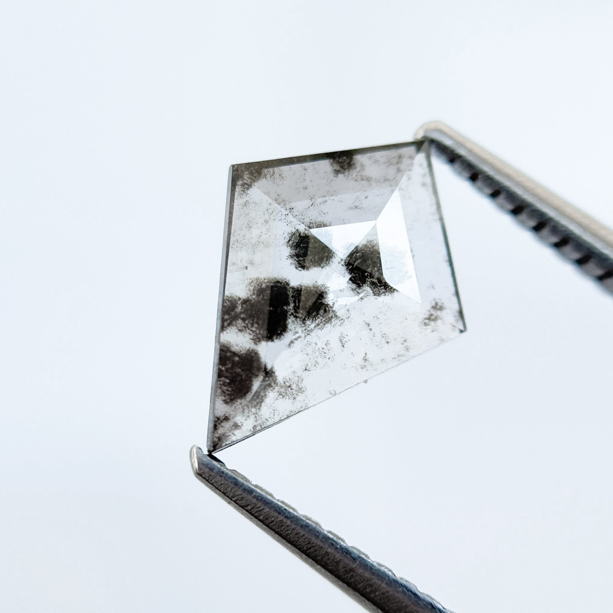 1.07 Ct Kite Rose Cut Grey Natural Salt and Pepper Diamond