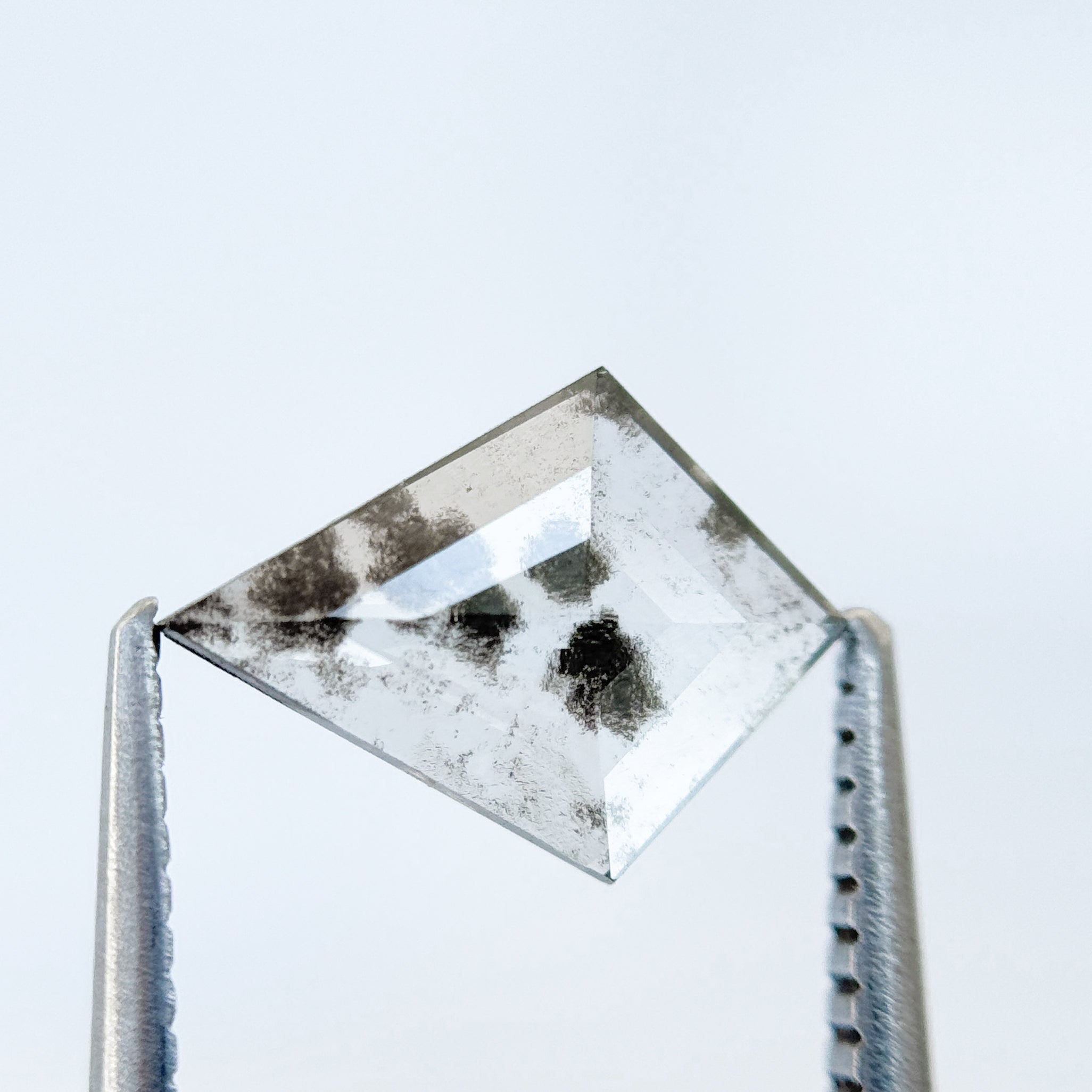1.07 Ct Kite Rose Cut Grey Natural Salt and Pepper Diamond