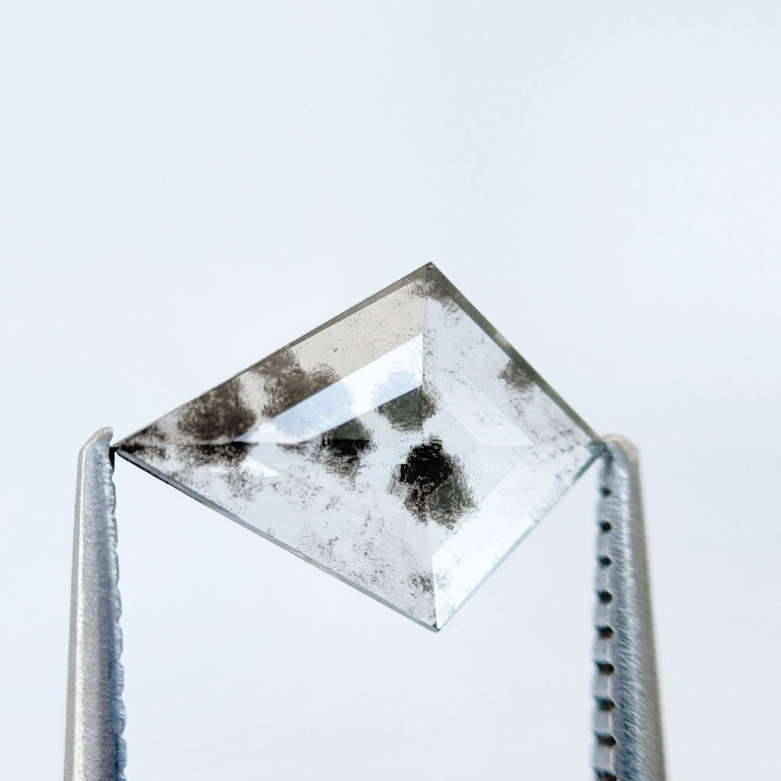 1.07 Ct Kite Rose Cut Grey Natural Salt and Pepper Diamond