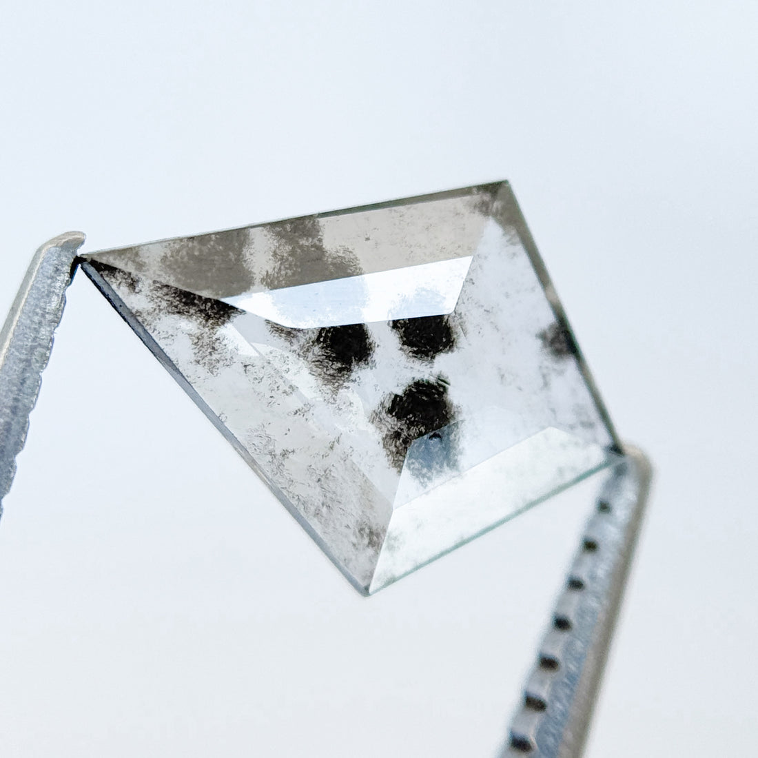 1.07 Ct Kite Rose Cut Grey Natural Salt and Pepper Diamond