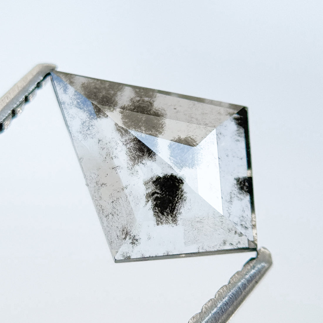 1.07 Ct Kite Rose Cut Grey Natural Salt and Pepper Diamond