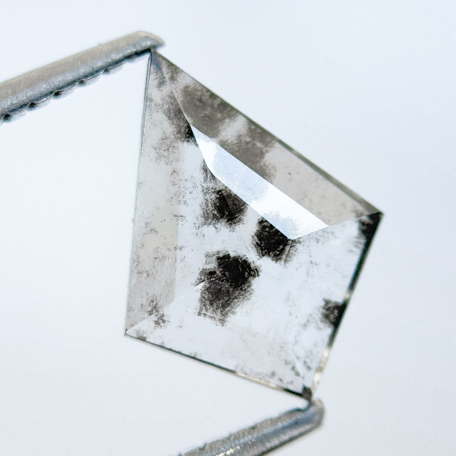 1.07 Ct Kite Rose Cut Grey Natural Salt and Pepper Diamond