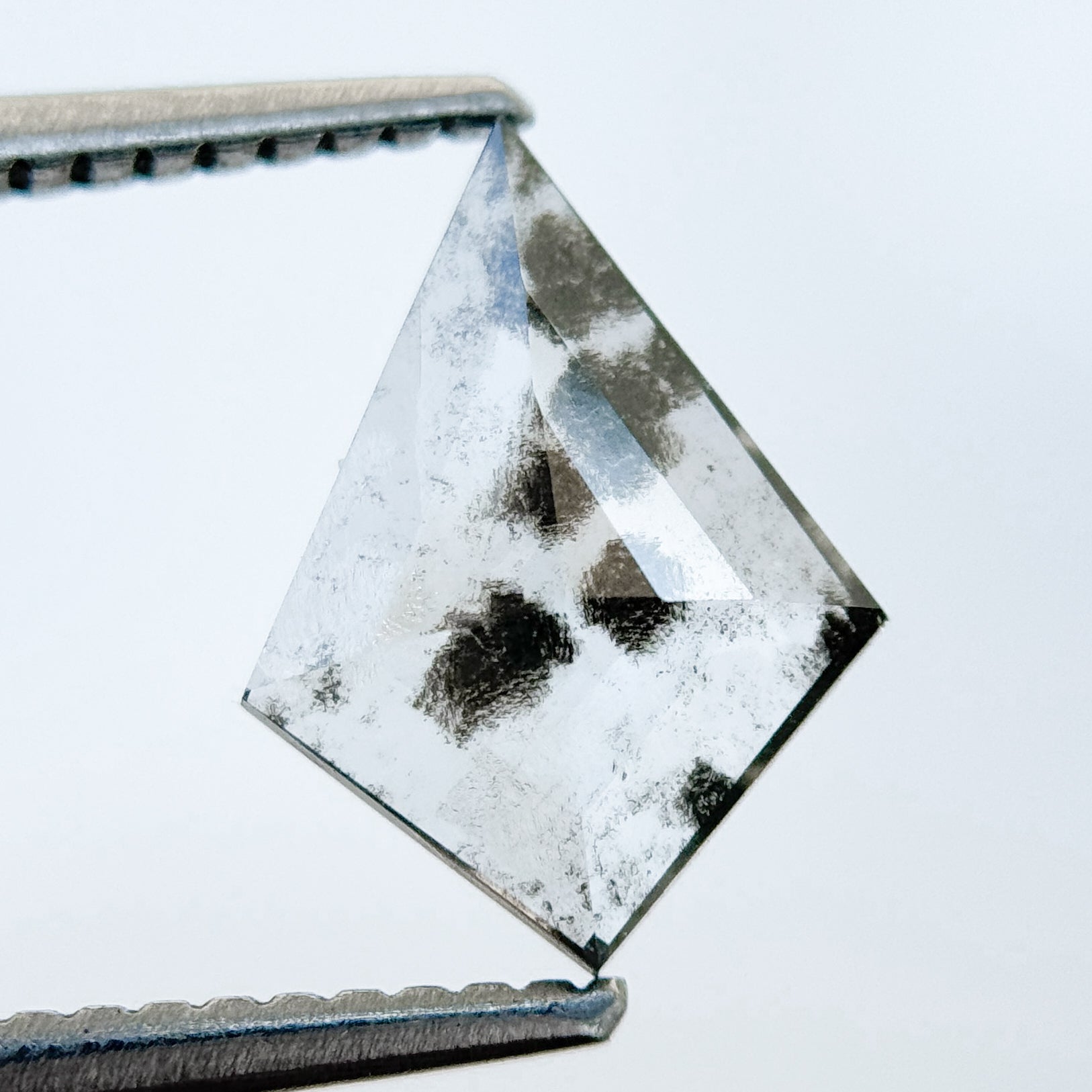1.07 Ct Kite Rose Cut Grey Natural Salt and Pepper Diamond