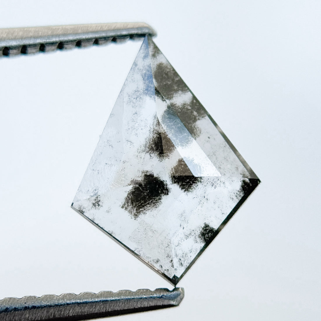 1.07 Ct Kite Rose Cut Grey Natural Salt and Pepper Diamond