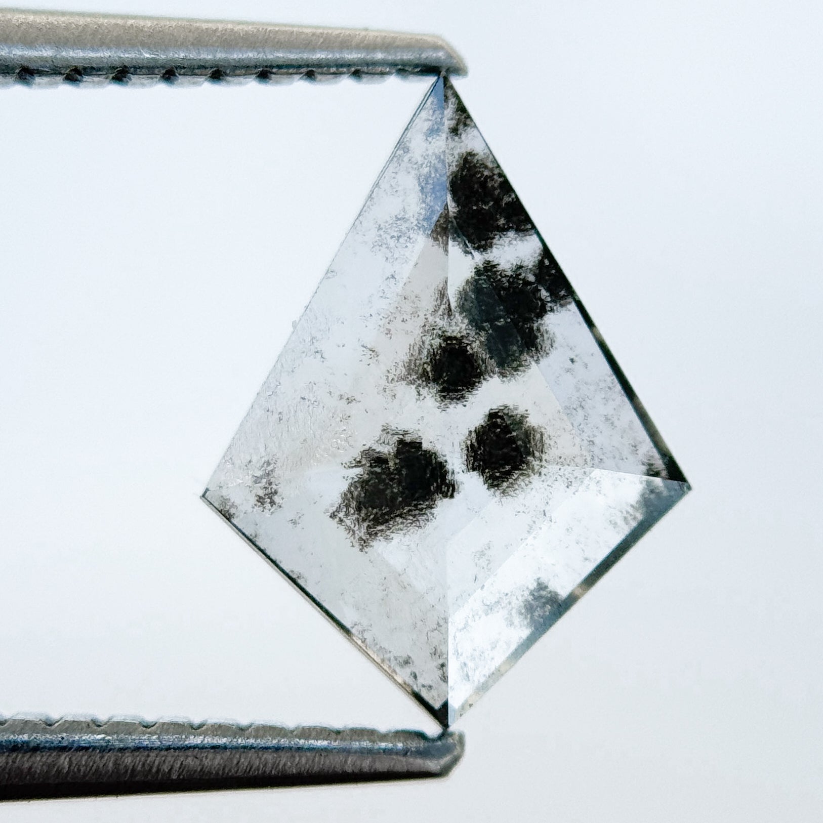 1.07 Ct Kite Rose Cut Grey Natural Salt and Pepper Diamond