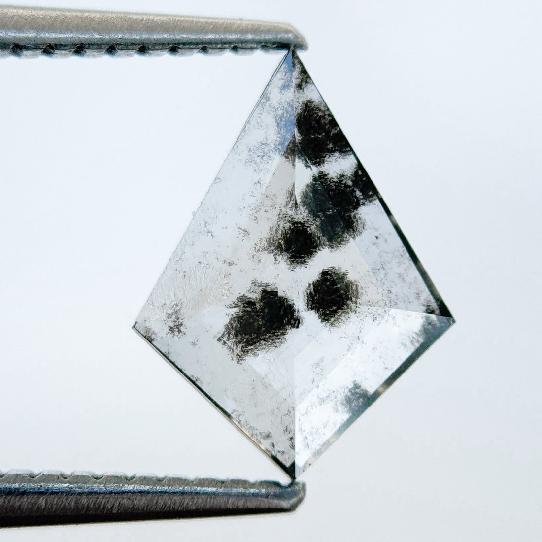 1.07 Ct Kite Rose Cut Grey Natural Salt and Pepper Diamond