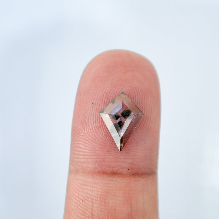 1.07 Ct Kite Rose Cut Grey Natural Salt and Pepper Diamond