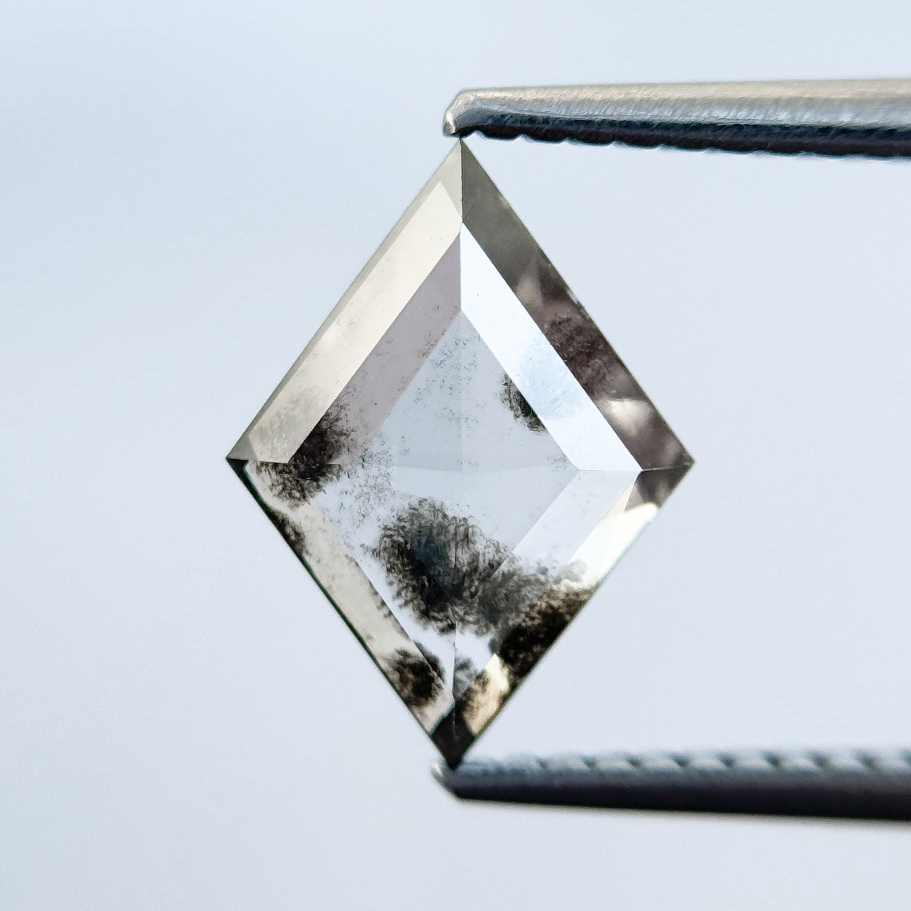 1.32 Ct Kite Rose Cut Grey Natural Salt and Pepper Diamond