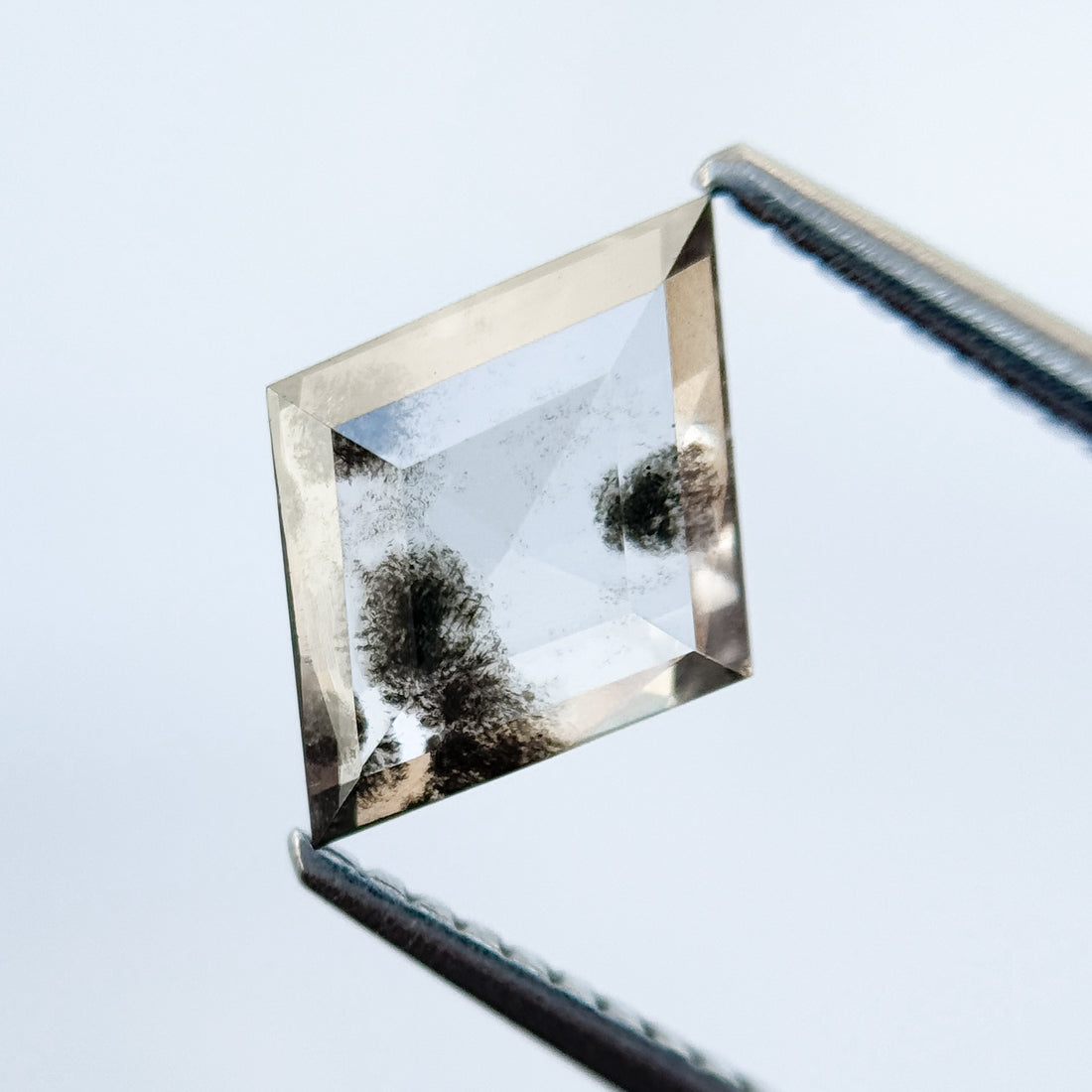 1.32 Ct Kite Rose Cut Grey Natural Salt and Pepper Diamond