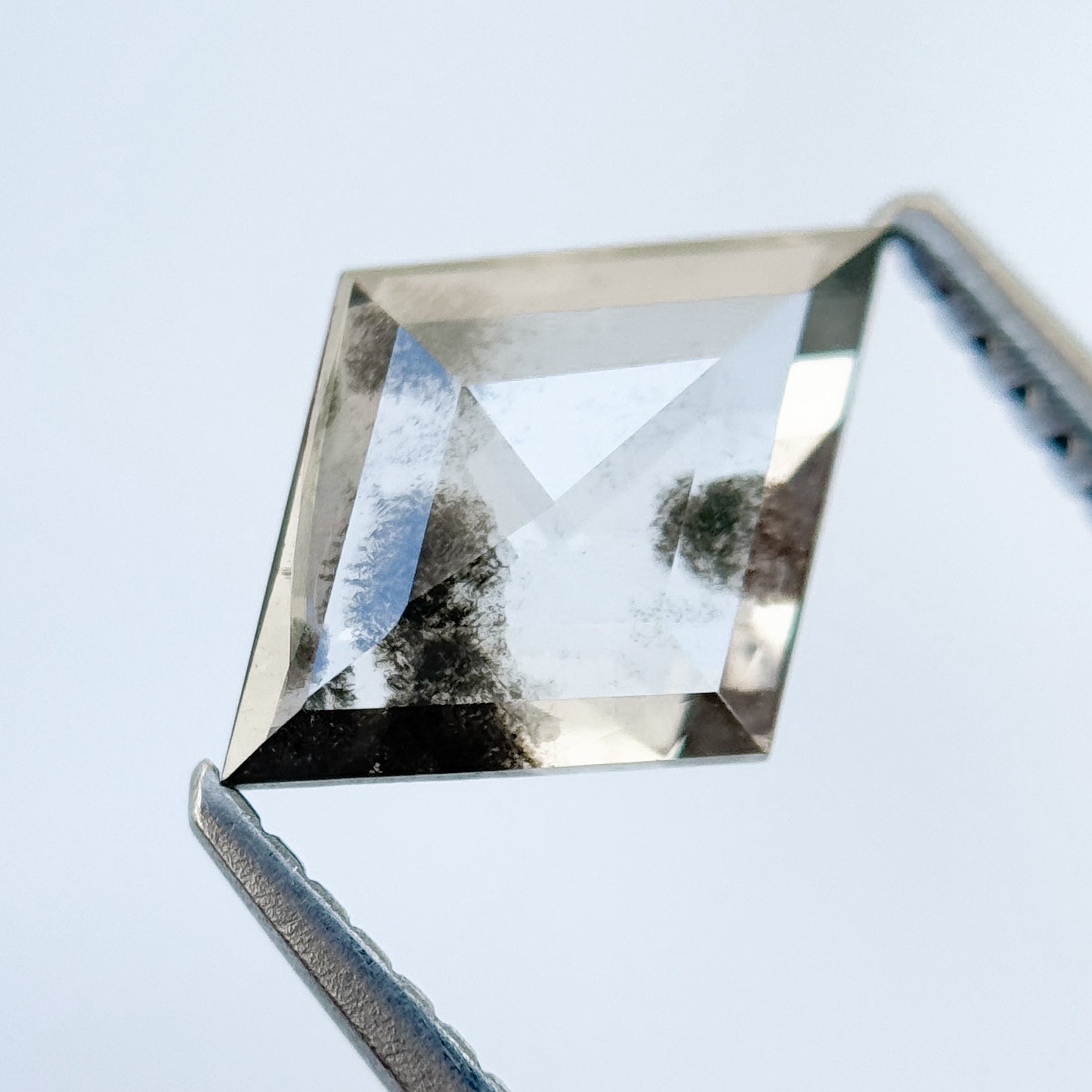 1.32 Ct Kite Rose Cut Grey Natural Salt and Pepper Diamond
