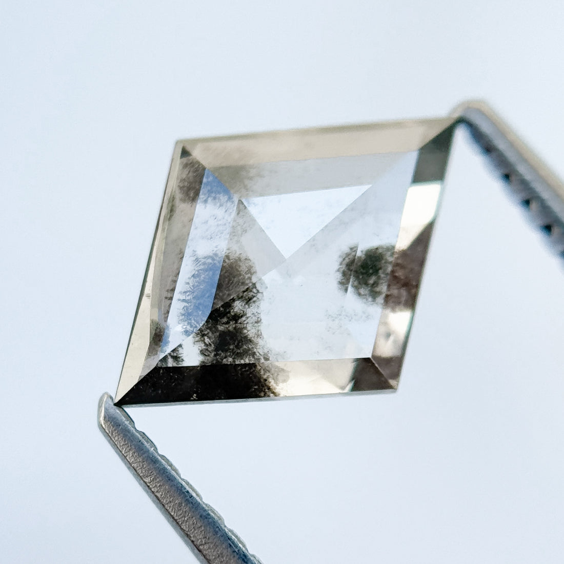 1.32 Ct Kite Rose Cut Grey Natural Salt and Pepper Diamond