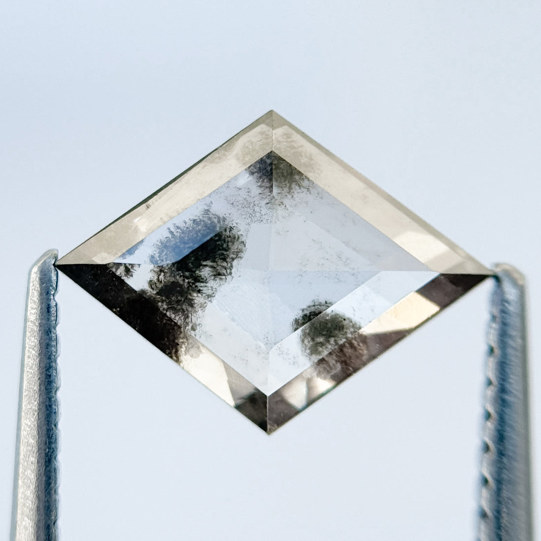 1.32 Ct Kite Rose Cut Grey Natural Salt and Pepper Diamond