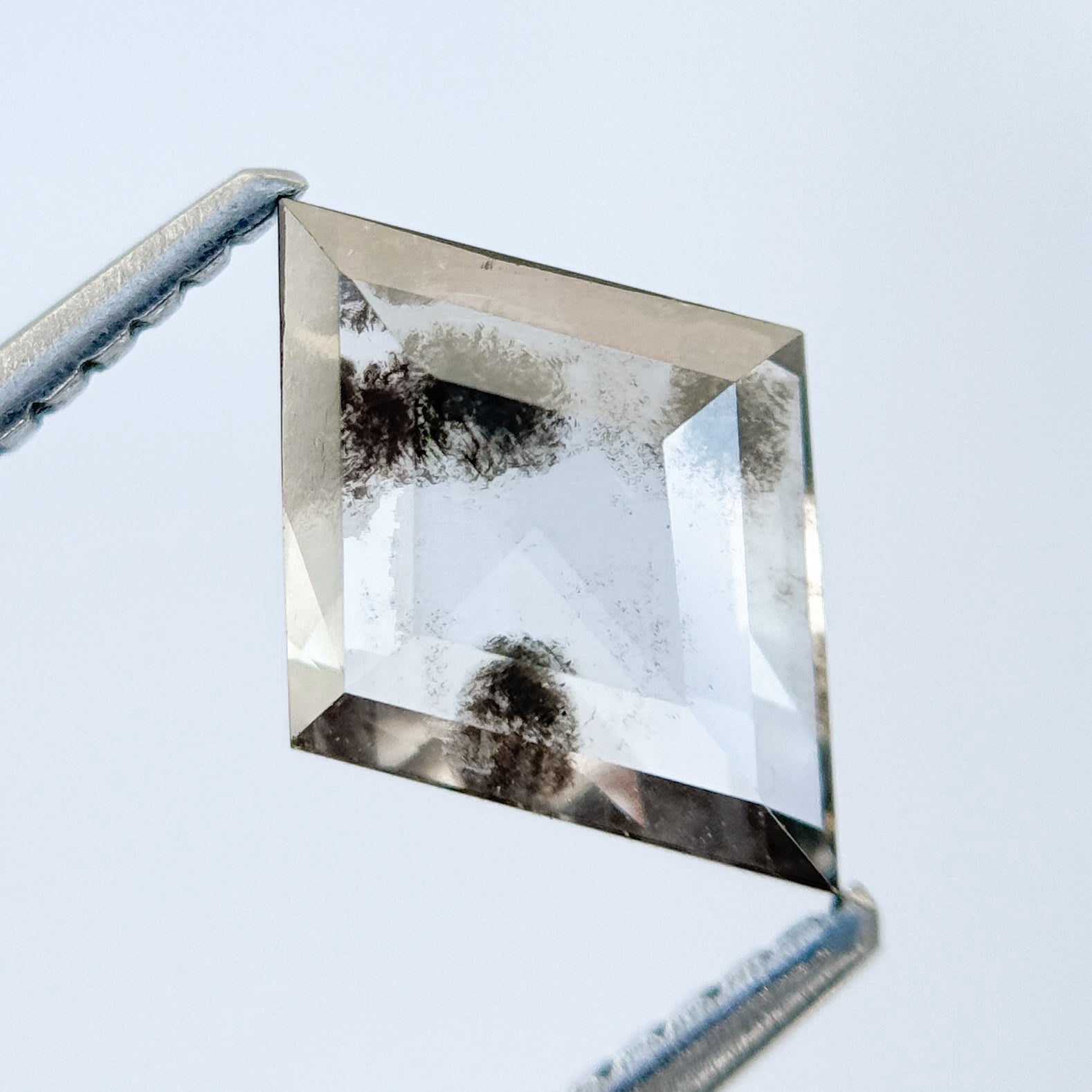 1.32 Ct Kite Rose Cut Grey Natural Salt and Pepper Diamond
