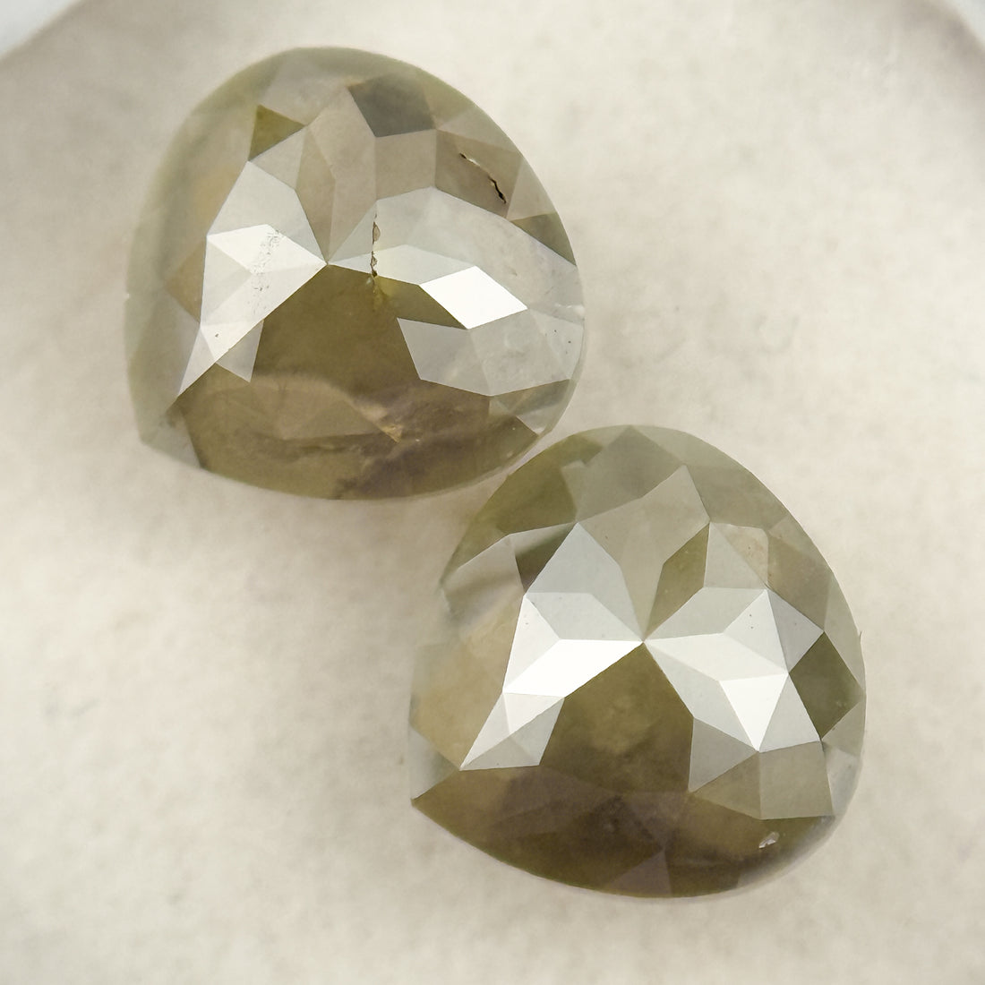 2.36 Ct Pear Rose Cut Grey Natural Salt and Pepper Diamond