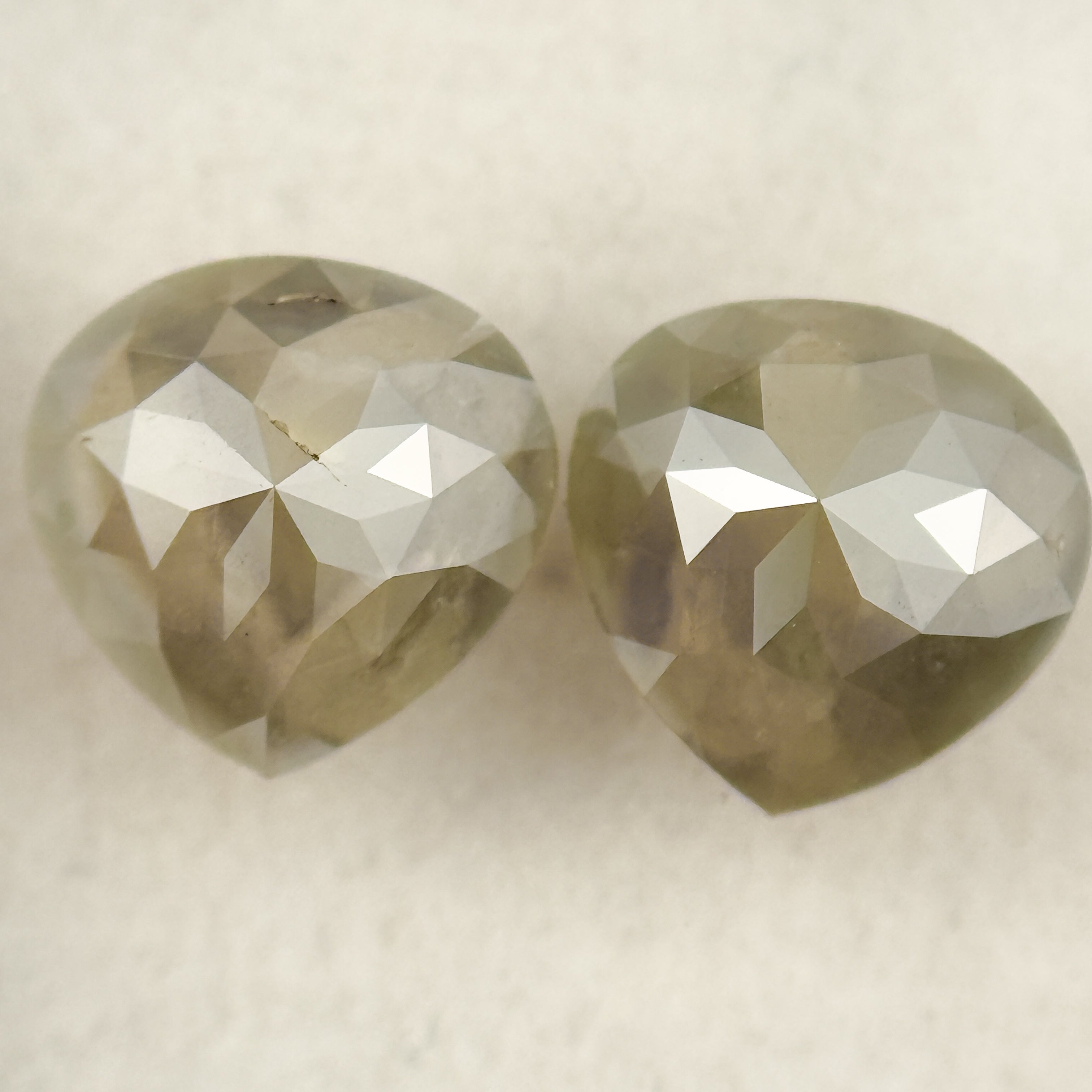 2.36 Ct Pear Rose Cut Grey Natural Salt and Pepper Diamond