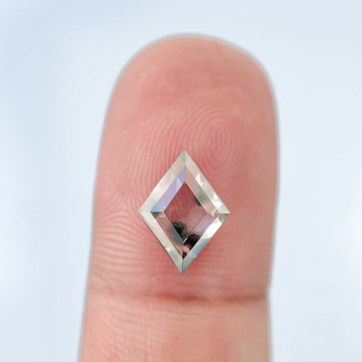 1.32 Ct Kite Rose Cut Grey Natural Salt and Pepper Diamond