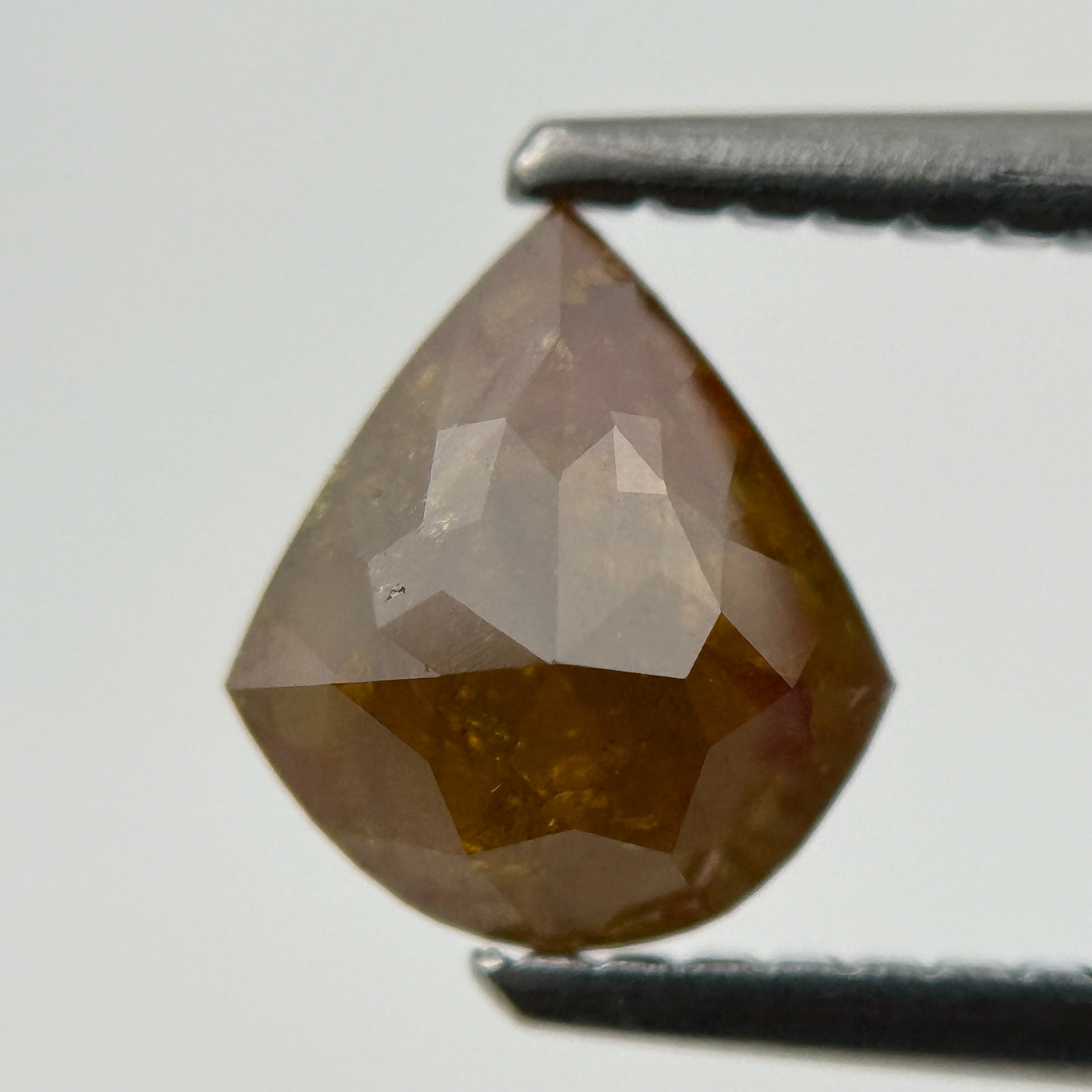1.00 Ct Shield Rose Cut Red Natural Fancy Diamond