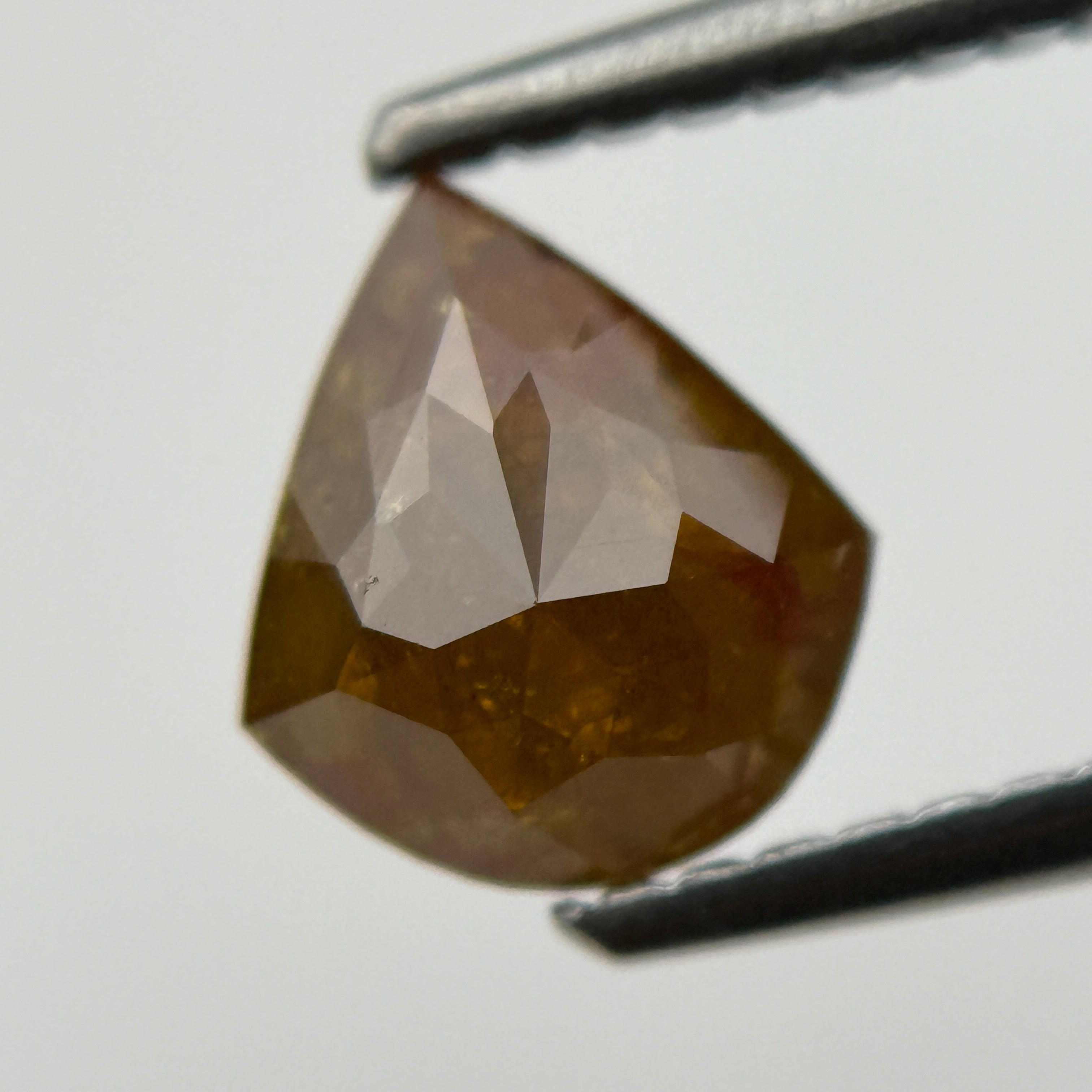 1.00 Ct Shield Rose Cut Red Natural Fancy Diamond
