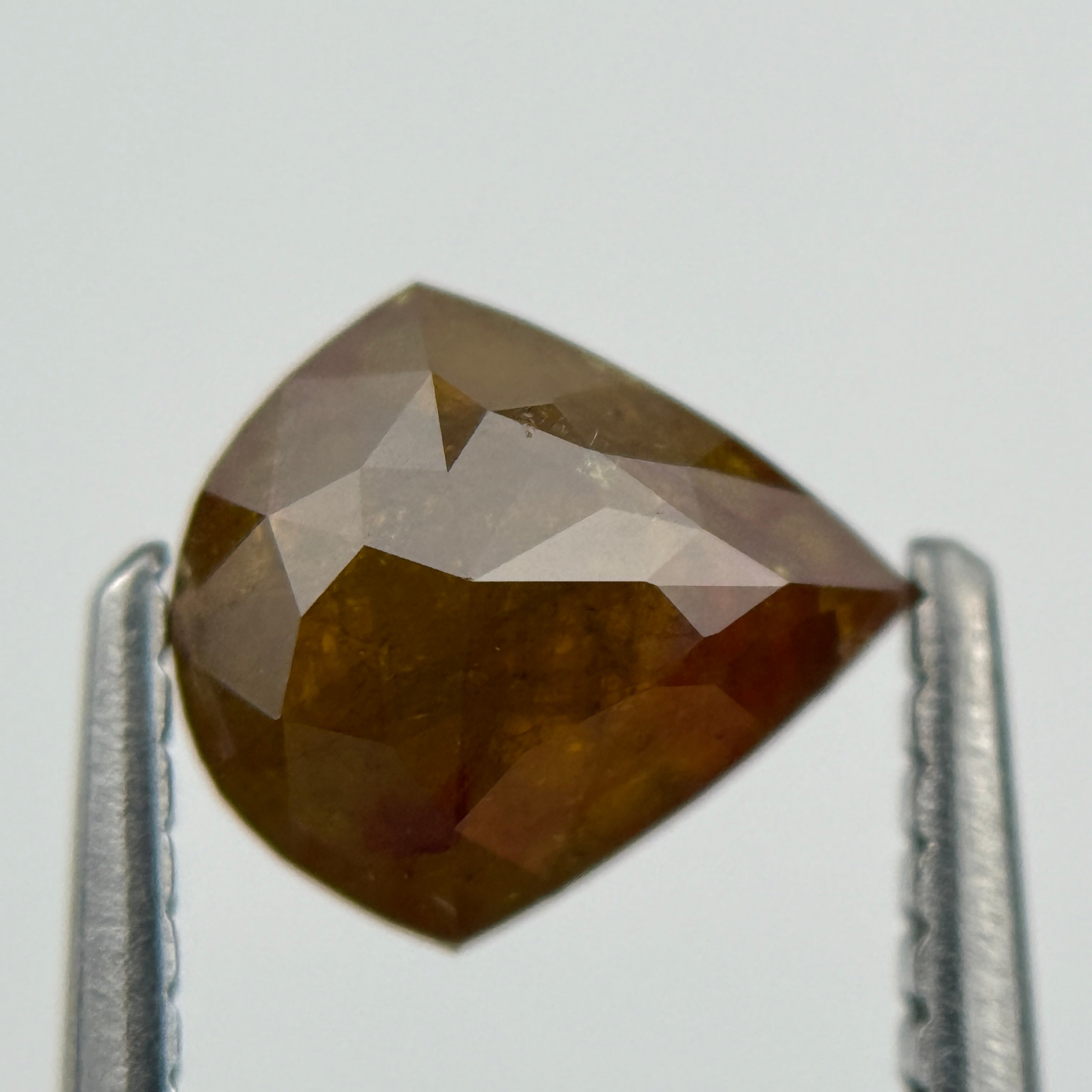 1.00 Ct Shield Rose Cut Red Natural Fancy Diamond