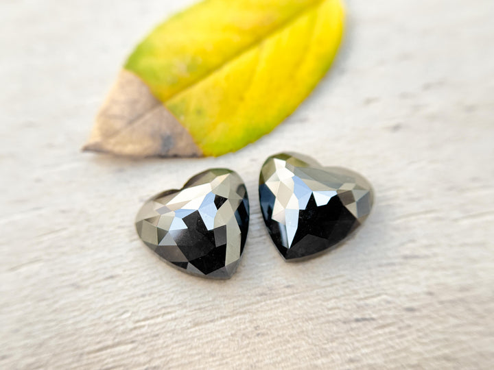 9.47 Ct Heart Rose Cut Black Natural Galaxy Diamond
