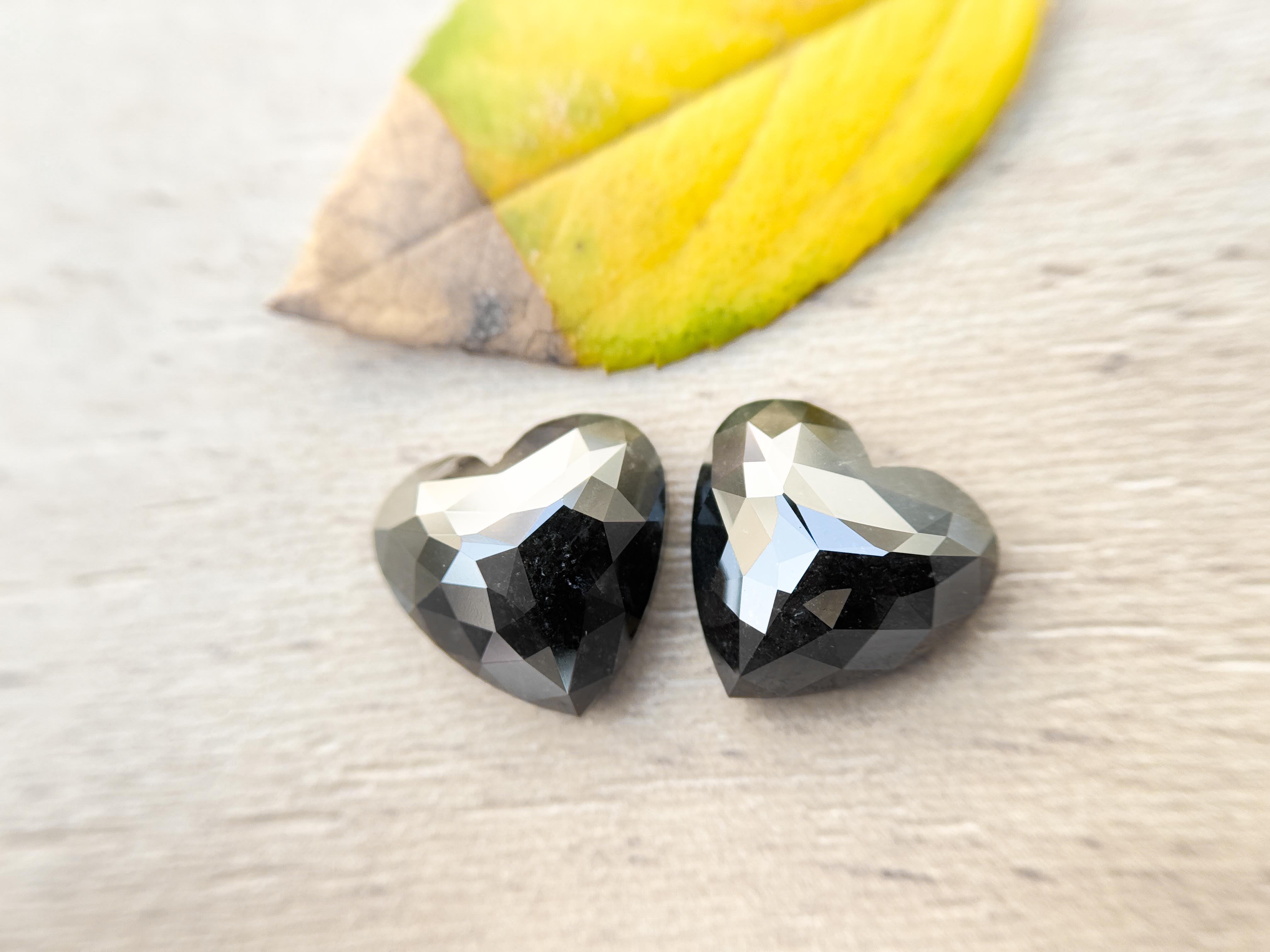 9.47 Ct Heart Rose Cut Black Natural Galaxy Diamond