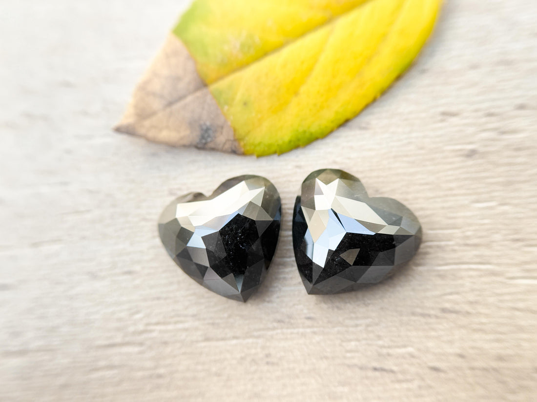 9.47 Ct Heart Rose Cut Black Natural Galaxy Diamond