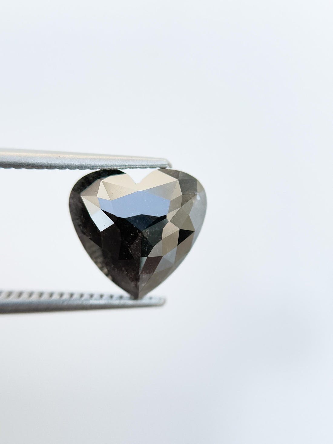 9.47 Ct Heart Rose Cut Black Natural Galaxy Diamond