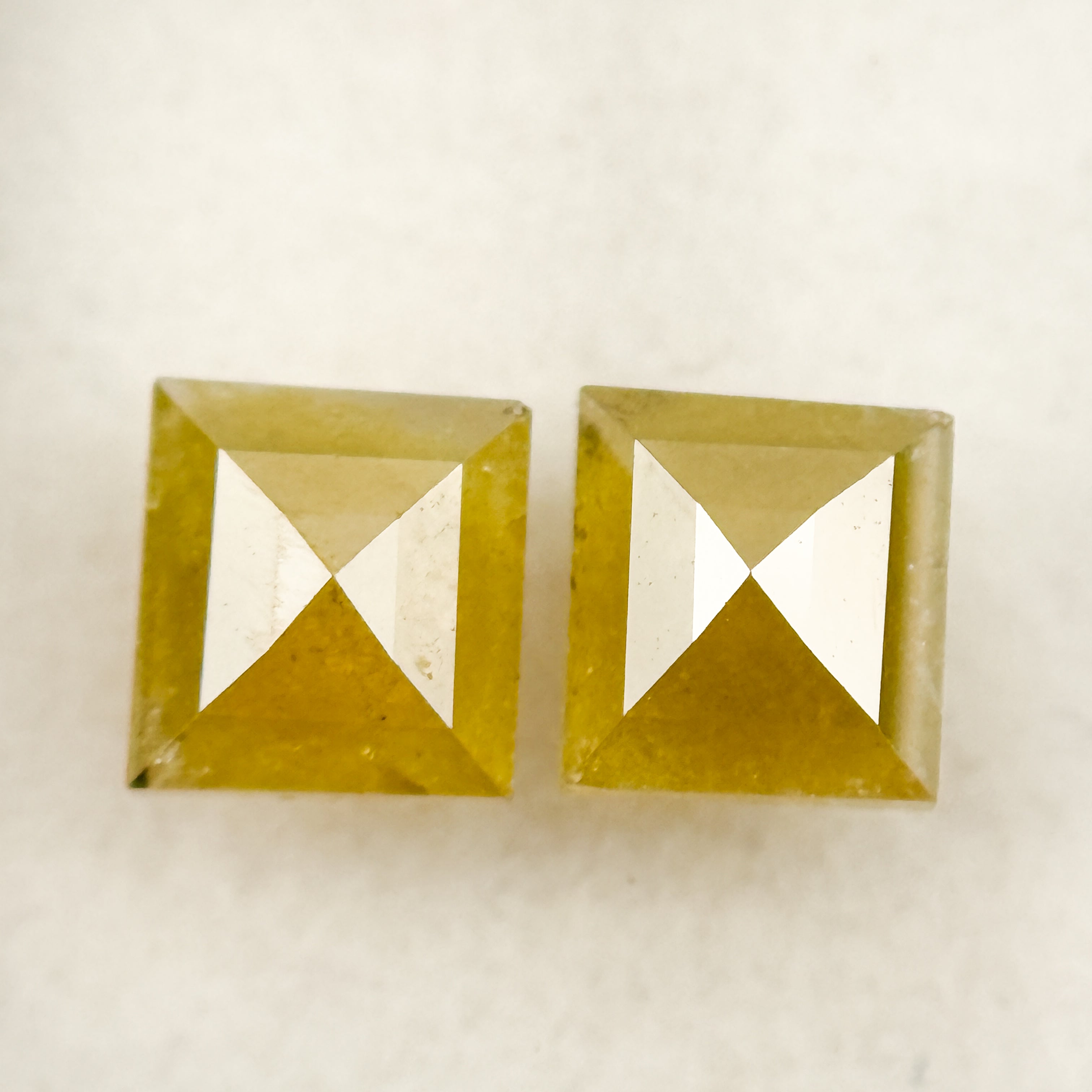 2.17 Ct Square Rose Cut Yellow Natural Salt and Pepper Diamond
