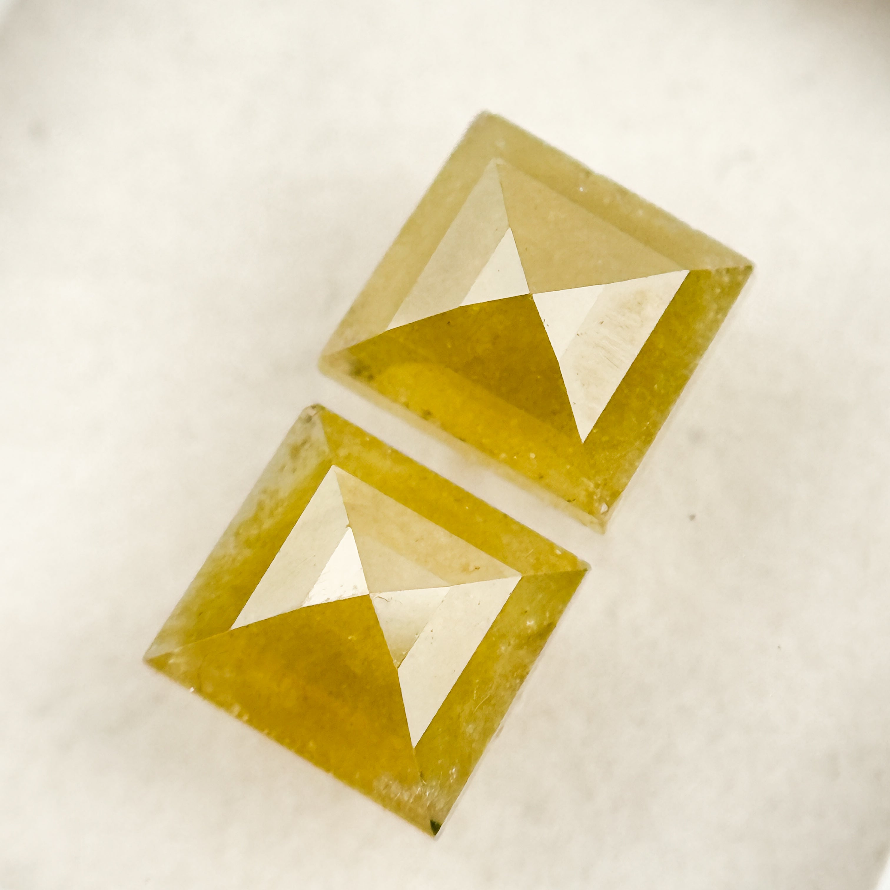 2.17 Ct Square Rose Cut Yellow Natural Salt and Pepper Diamond