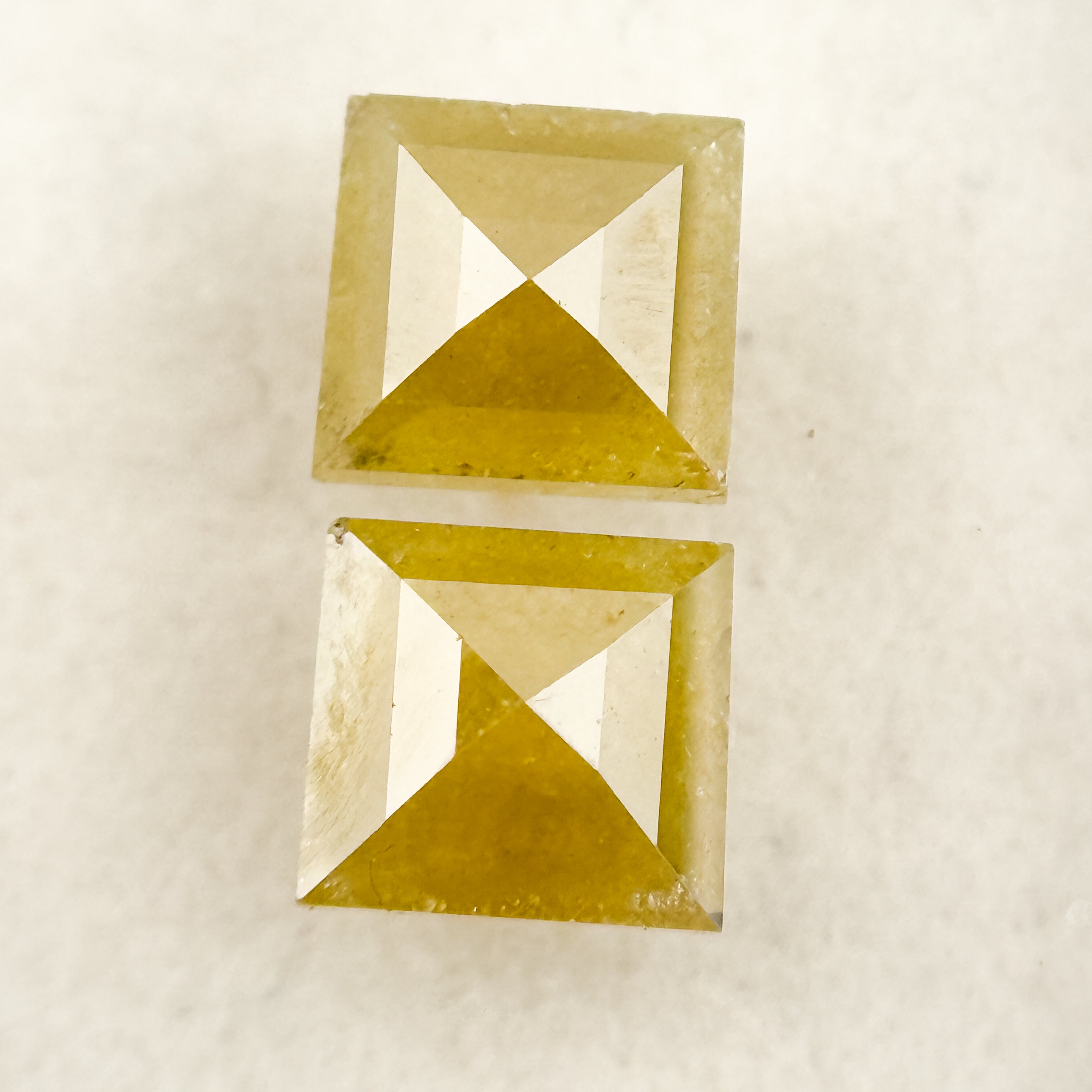 2.17 Ct Square Rose Cut Yellow Natural Salt and Pepper Diamond