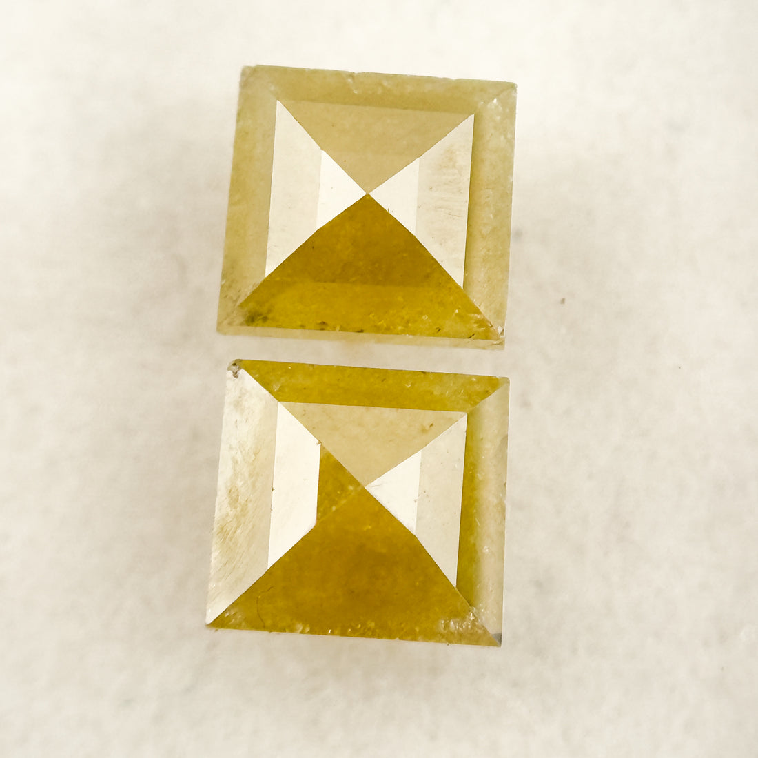 2.17 Ct Square Rose Cut Yellow Natural Salt and Pepper Diamond