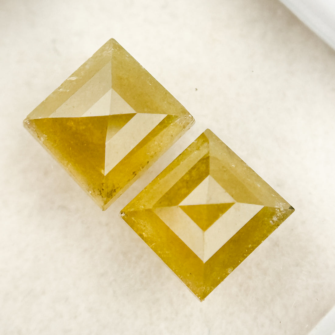 2.17 Ct Square Rose Cut Yellow Natural Salt and Pepper Diamond