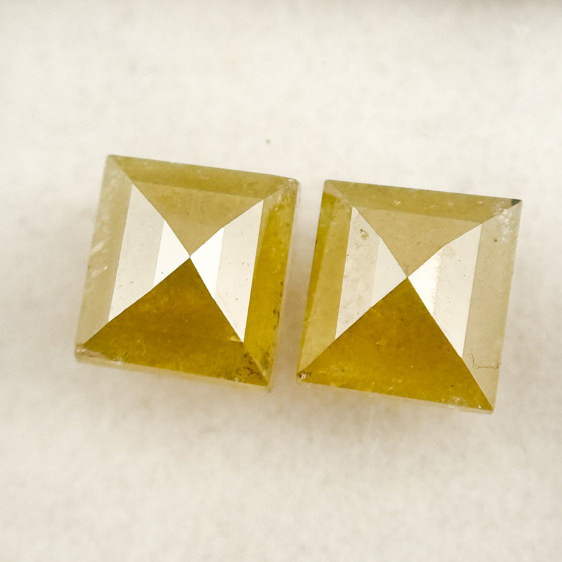 2.17 Ct Square Rose Cut Yellow Natural Salt and Pepper Diamond