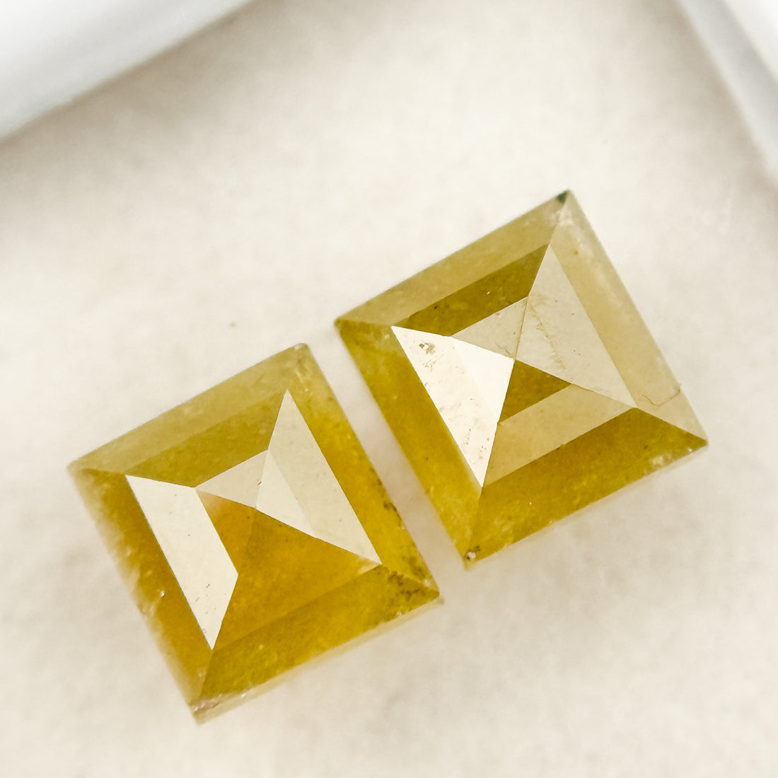 2.17 Ct Square Rose Cut Yellow Natural Salt and Pepper Diamond