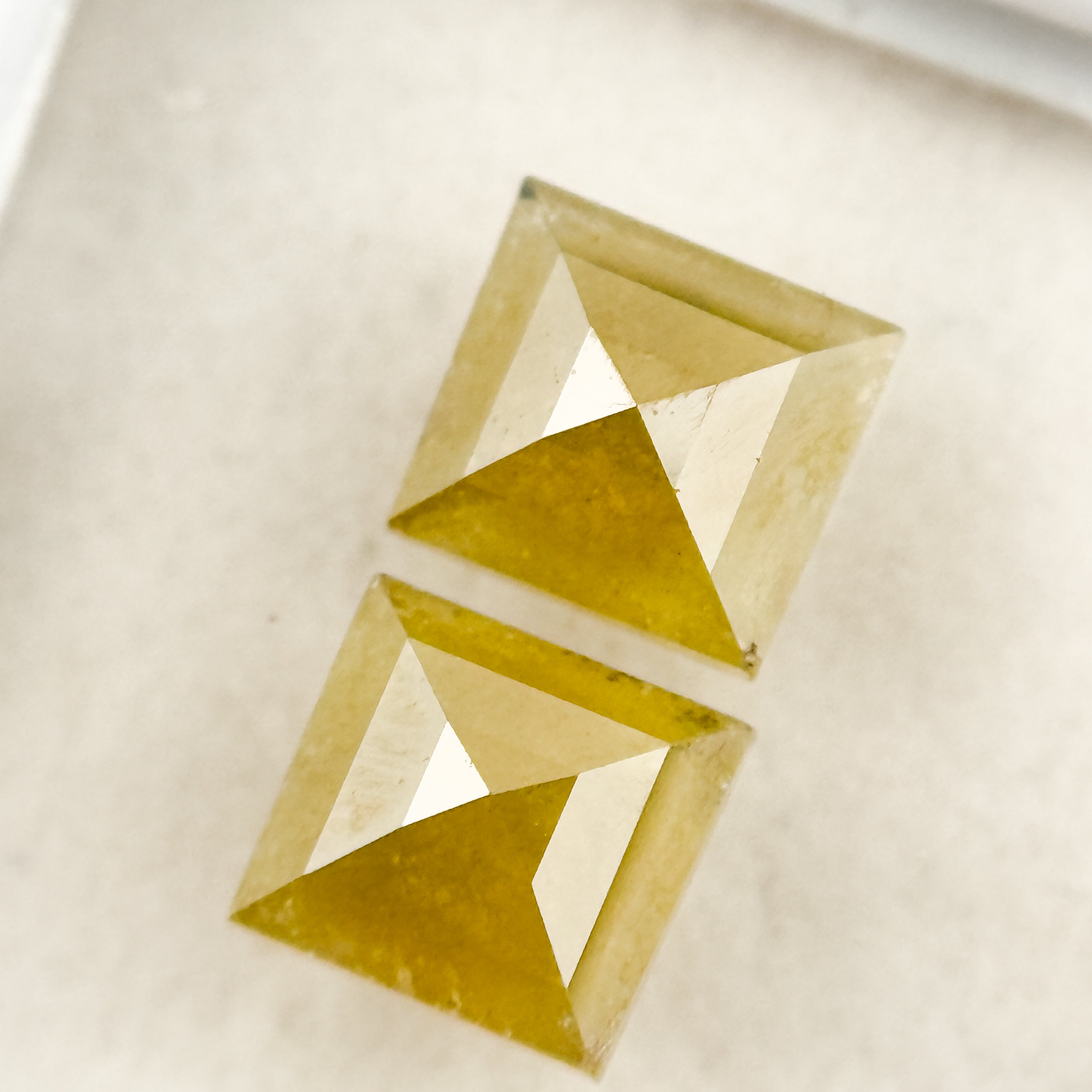 2.17 Ct Square Rose Cut Yellow Natural Salt and Pepper Diamond
