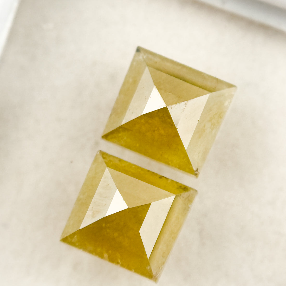 2.17 Ct Square Rose Cut Yellow Natural Salt and Pepper Diamond