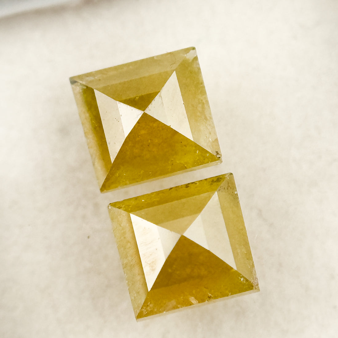 2.17 Ct Square Rose Cut Yellow Natural Salt and Pepper Diamond