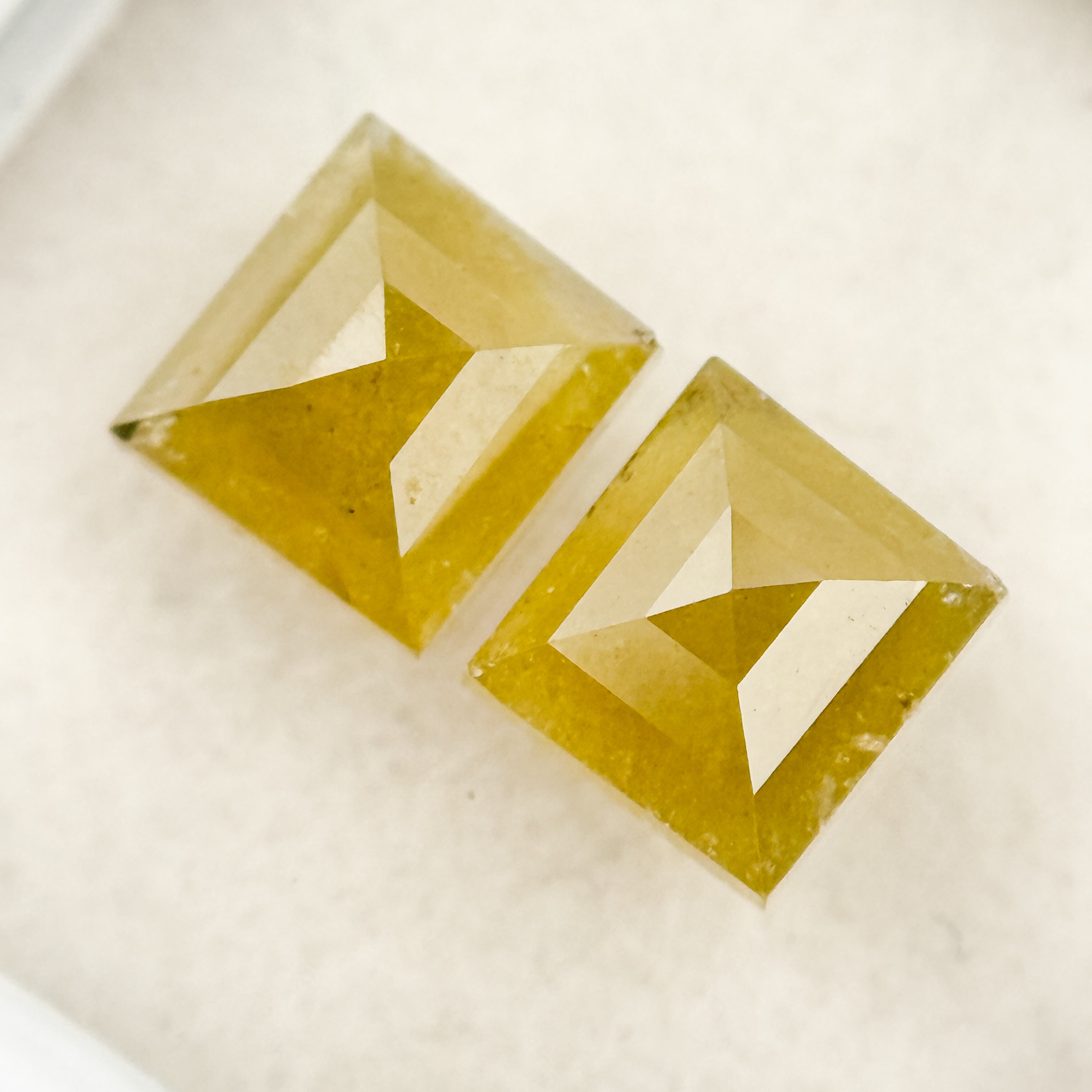 2.17 Ct Square Rose Cut Yellow Natural Salt and Pepper Diamond
