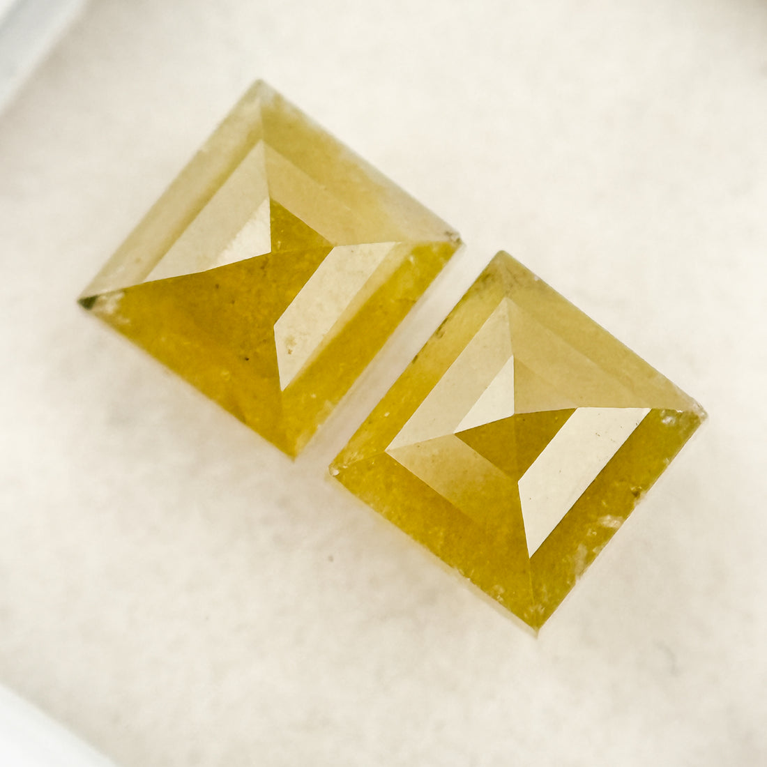 2.17 Ct Square Rose Cut Yellow Natural Salt and Pepper Diamond