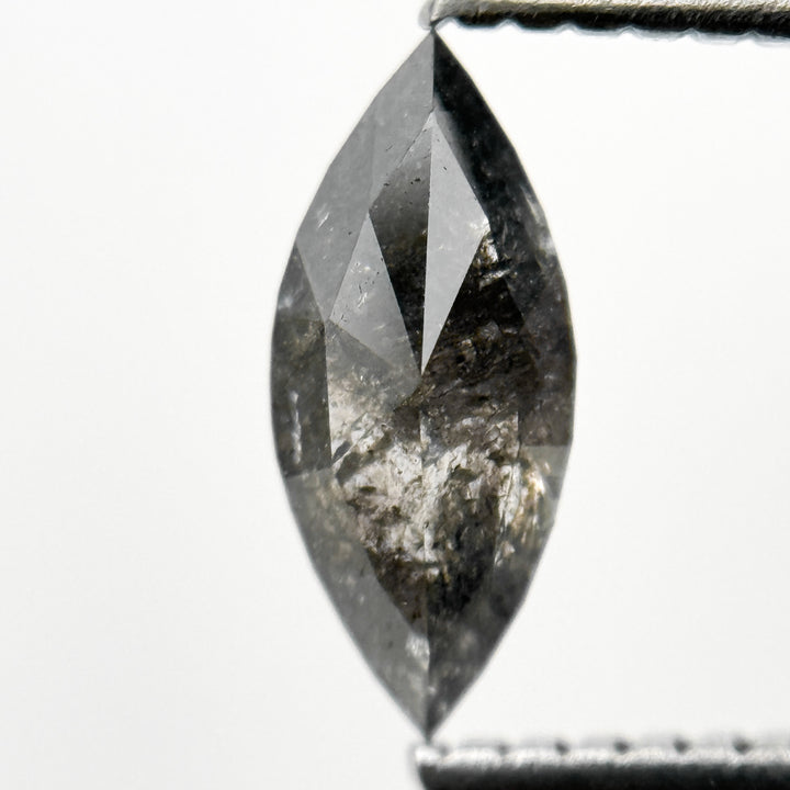 0.62 Ct Marquise Rose Cut Grey Natural Galaxy Diamond