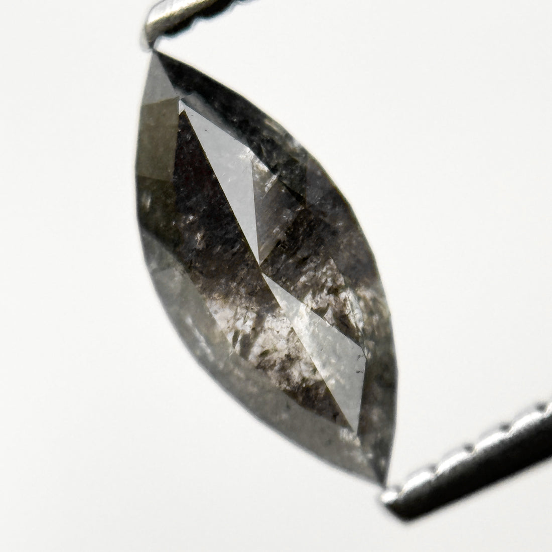 0.62 Ct Marquise Rose Cut Grey Natural Galaxy Diamond