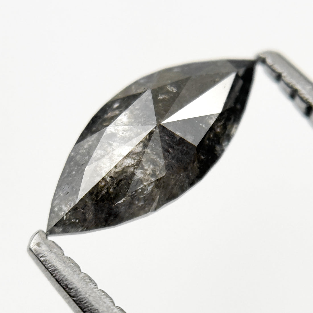 0.62 Ct Marquise Rose Cut Grey Natural Galaxy Diamond