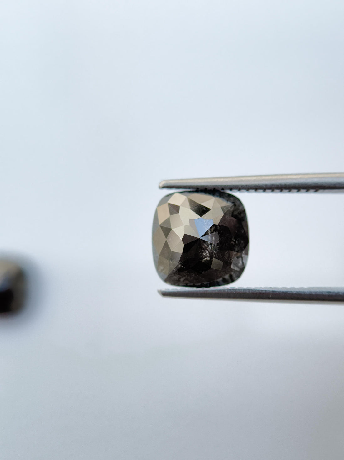 9.5 MM Square Rose Cut Black Natural Diamond Pair