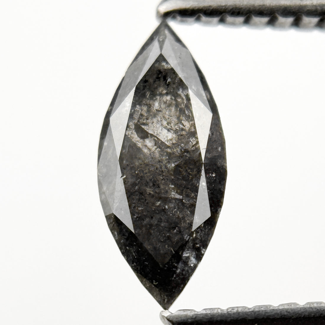 0.62 Ct Marquise Rose Cut Grey Natural Galaxy Diamond