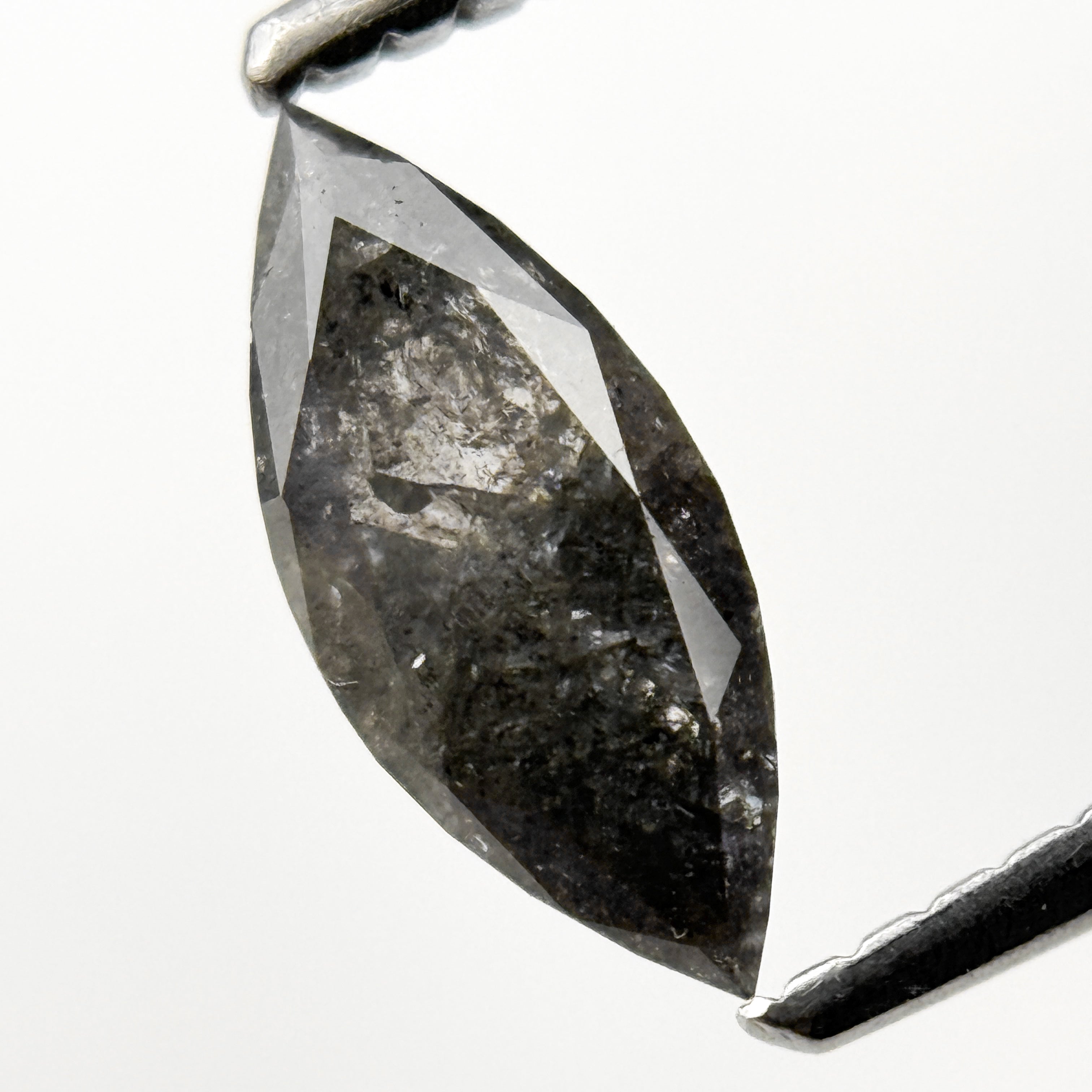 0.62 Ct Marquise Rose Cut Grey Natural Galaxy Diamond