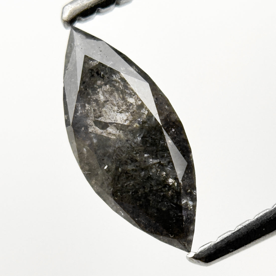 0.62 Ct Marquise Rose Cut Grey Natural Galaxy Diamond