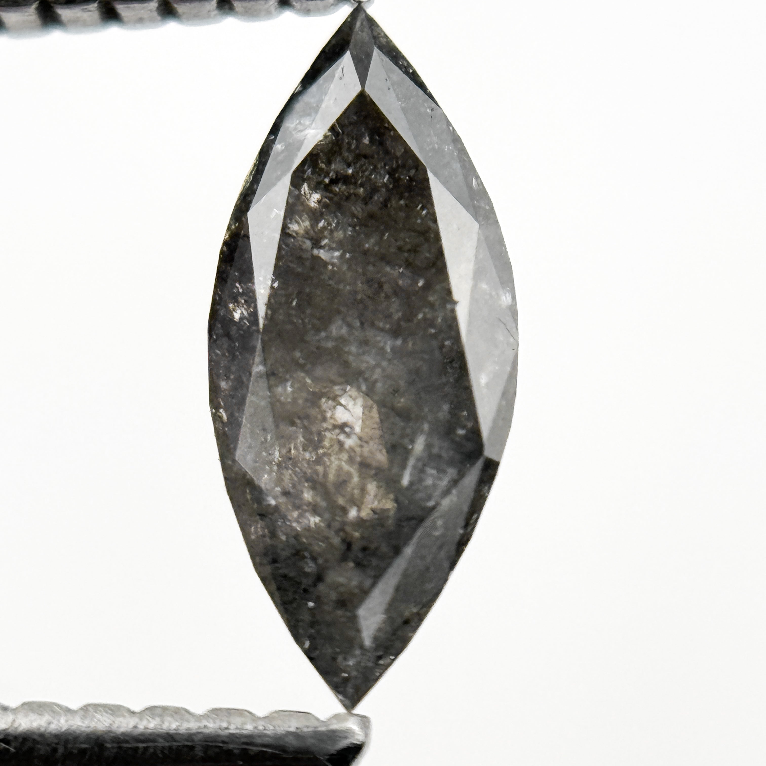0.62 Ct Marquise Rose Cut Grey Natural Galaxy Diamond