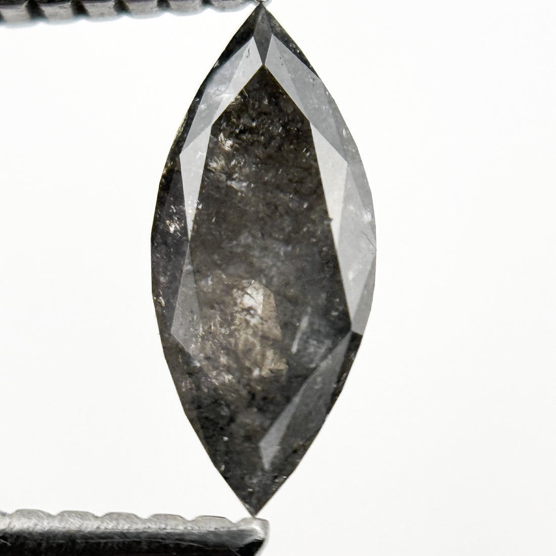 0.62 Ct Marquise Rose Cut Grey Natural Galaxy Diamond